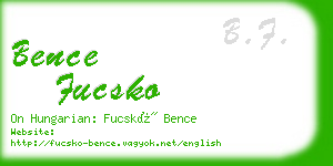 bence fucsko business card